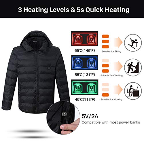 COZIHOMA Heated Jacket Soft Windproof Heated Vest USB Electric Heating Clothes