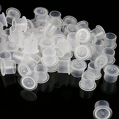 Tattoo Ink Caps Small - 1000PCS Disposable Plastic Tattoo Ink Cap with Base Tattoo Cups for Tattoo Ink, Tattoo Supplies, Tattoo Kits (1110mm) - Thumbnail 2