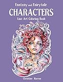 Fantasy and Fairytale CHARACTERS Line Art Coloring Book by 