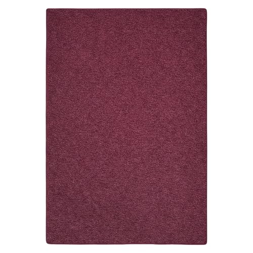 casa pura Teppich Läufer London - Meterware - Teppichläufer für Wohnzimmer, Flur, Küche - Flacher Schlingenflor (Weinrot - 80x200 cm)
