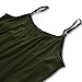 HUSKARY Women's Summer Casual Sleeveless V Neck Strappy Split Loose Dress Beach Cover Up Long Cami Maxi Dresses with Pocket Army Green