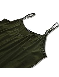 Huskary - Vestido largo para mujer, estilo casual de tirantes, ajuste holgado con apertura lateral, para verano, Classic, S, Verde ejército