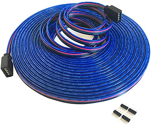 4 Pin 10 m RGB Extension Cable Line LED RGB Cable Connector for LED Strip Light RGB5050/RGB3528 10m/32.8ft Energy Class A++