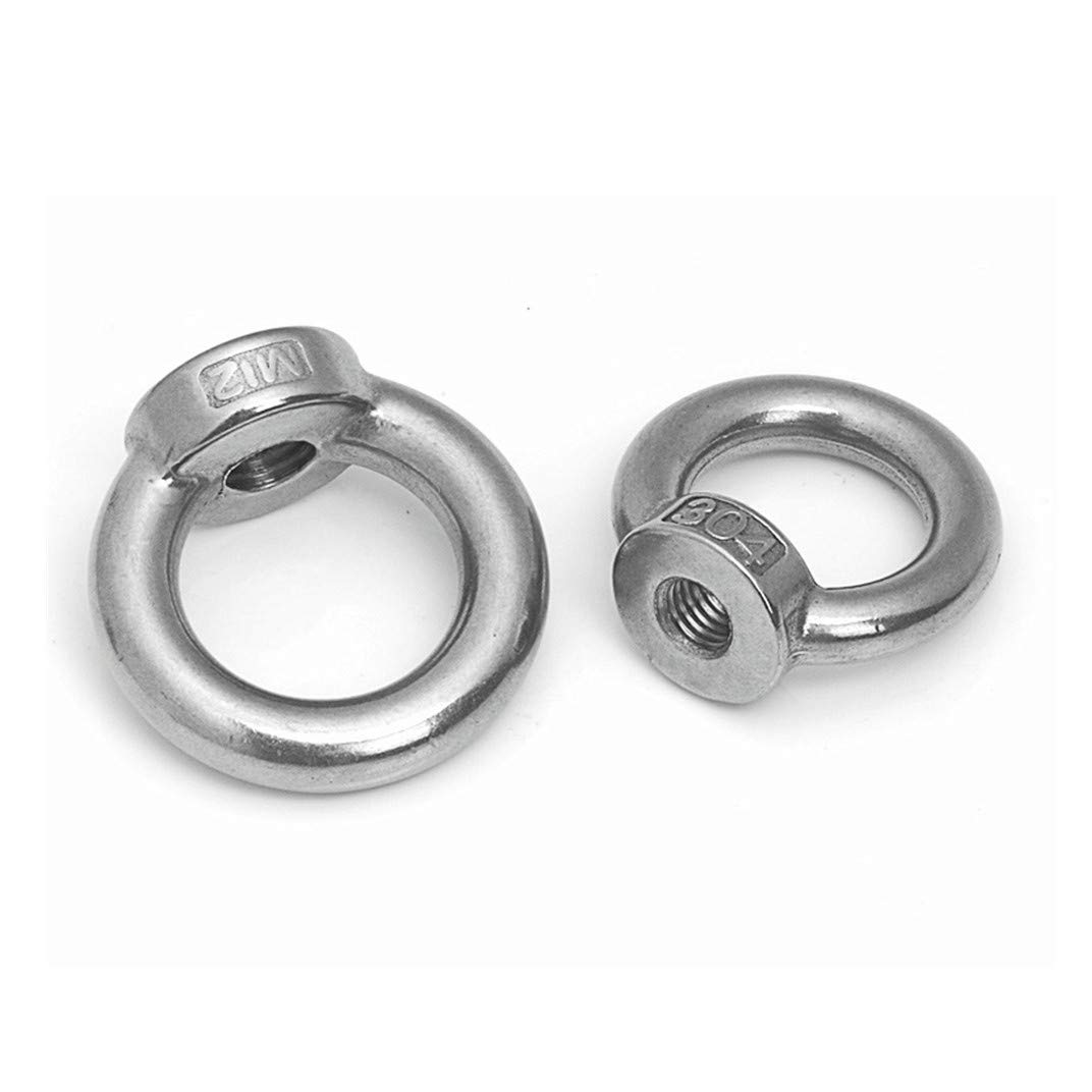Pack-of-6 M8 Eye Nuts, Heavy Duty 304 Stainless Steel Lifting Eye Nut