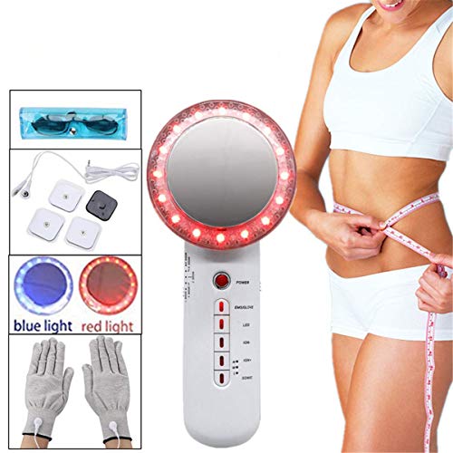 ECRISDOO 6 IN 1 Multifunction EMS Body Weight Loss Machine for Abdomen Arm Leg Waist Hip Massage Facial Anti Wrinkles Skin Lifting Tighting Skin Care Beauty Device (White)
