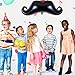 Gejoy 8 Pieces Moustache Black Balloons Large Beard Balloons Moustache Foil Balloons for Wedding Birthday Baby Shower Graduation Party Decoration Supplies 40 Inches