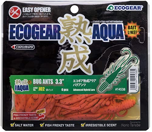 エコギア(Ecogear) ワーム 熟成アクア バグアンツ 3.3インチ 83mm 赤イソメ J02 ルアー