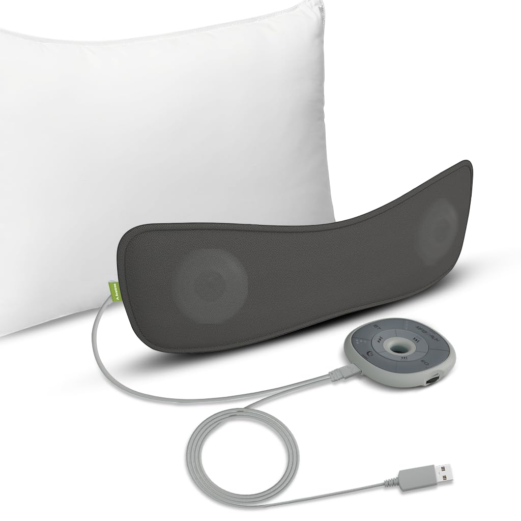 Avantree Slumber - Pillow Speaker for Sleeping, Private Audio with Built-in White Noise, Bluetooth & AUX Support, Volume Control, Sleep Timer, Charge Free for Home Use, Sleep Aids Headphones