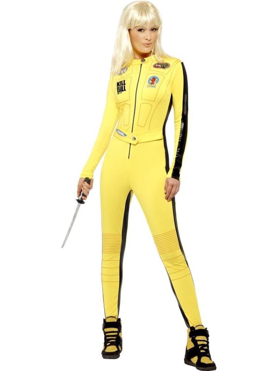 Smiffys Kill Bill Vol.1 & Vol.2,The Bride Costume, Yellow with Jumpsuit & Sword, Officially Licensed Kill Bill Fancy Dress, Adult Dress Up Costumes