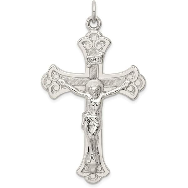 Sterling Silver Mariners Crucifix Cross Necklace Men Sterling
