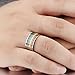 Men Women's Classic Stainless Steel Rainbow Striped Ring Valentine Couples Wedding Bands Colorful Silver