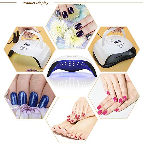 Wisdompark UV Nail Lamp,80W Nail Dryer Lamp,42 pcs UV LED Nail Lamp UV Light Curing Lamp With 4 Timer Setting/Sensor/lifting Handle for Led UV Gel Nail Polish - Thumbnail 6