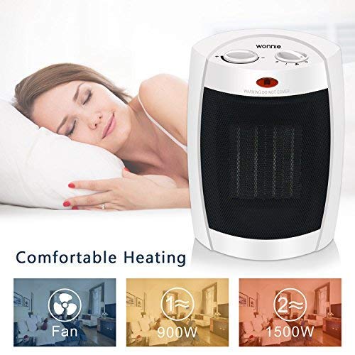4 WONNIE+Portable+Ceramic+Adjustable+Thermostat