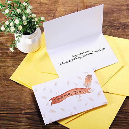 Geekper 16 Thank You Greeting Cards - Folded Thank You Note Cards 4 Designs for Thanksgiving Christmas Wedding Birthday - Envelopes Included 5.9 x 3.9 inch - Thumbnail 4