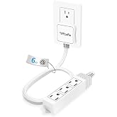 Globe Electric 24202 6.5ft Medium Duty 3-Outlet Indoor Extension Cord, Grounded, White - View 6