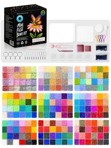 XVK Fuse Beads Bulk Set 110500 Pcs 221 Colors 2.6mm - Classroom Arts and Crafts Supplies for Homeschool & School Projects, Includes 10 Pegboards & Ironing Paper, Ideal Group Gift for Kids Ages 3+ at Amazon