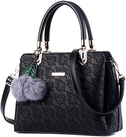Women Shoulder Handbag Tote Bags with Adjustable Shoulder Stap (Black)