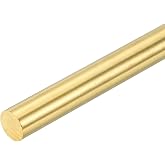 uxcell 1 Pcs 3/8"(9.5mm) Dia Brass Solid Round Rod, 16"(406mm) Length H62 Brass Lathe Bar Stock Round Brass Rod for DIY Crafts Industry Construction