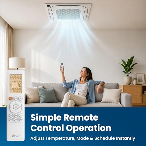 Senville 24,000 BTU Ceiling Cassette Mini Split AC Heat Pump, 18000 BTU, 208/230V, Inverter