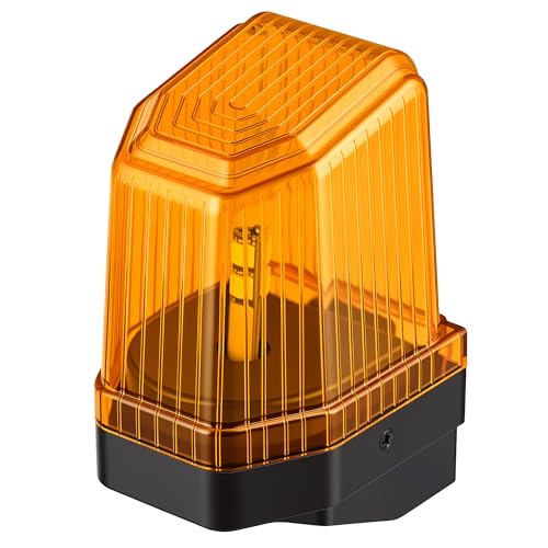 CO-Z Turn Signal Light for Gate Motorization, LED Security Beacon Light, Universal 12V-265V AC/DC, Warning and Alarm Light Orange for Sliding Gate, Hinge, Garage and Vehicles | Universal Security Flash Light Emergency Alarm Lamp Yellow