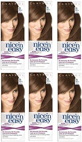 Clairol Nice N' Easy Hair Color #76, Light Golden Brown (Pack of 6) Uk Loving Care + FREE Travel Toothbrush, Color May Vary