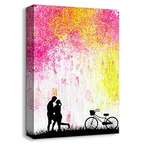 Canvas Wall Art-Romantic Rainy Day-Canvas Prints Home Artwork Decoration for Living Room,Bedroom - 12x18 inches
