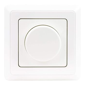 REV Ritter LED (5-100 Watt) Dimmer PrimaLuxe, weiß, Phasenabschnitt-Dreh-Helligkeitsregler (Glühlampe 25-300 Watt) inkl. Rahm