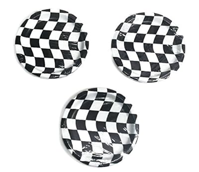 Open Wheel Indy Car Racing Checkard Flag Party 7" Plates (24)