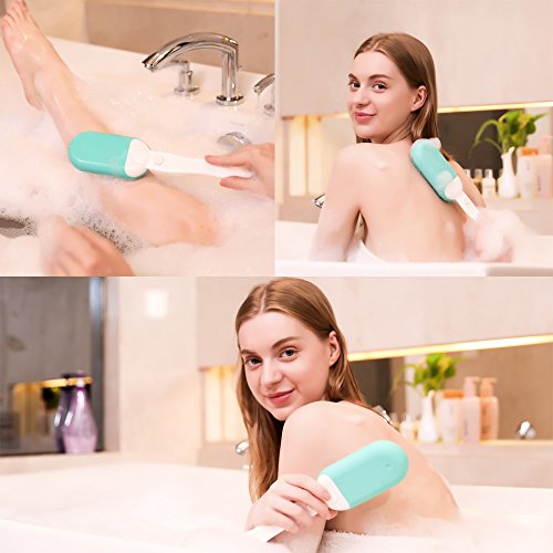 INNERNEED Waterproof Electric Facial & Body Cleansing Brush Kit with Soft Silicone Exfoliating Head and Handle (Pink)