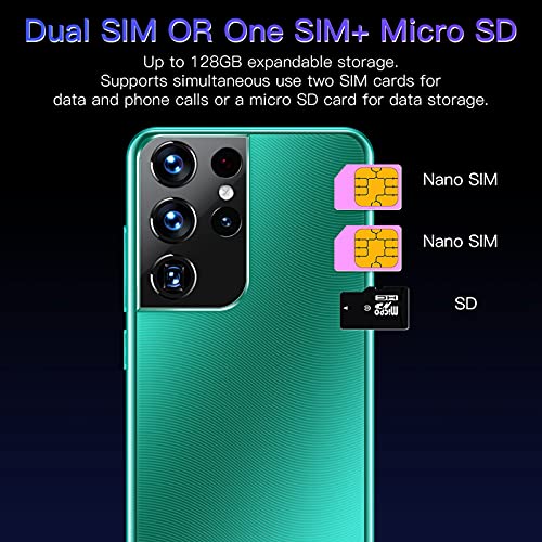 Unlocked Smartphones, Dual sim Unlocked Cell Phones for Seniors, S21+Ultra 5 inch 3Camera