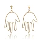 JIEPING Funny Creative Hollow Hand Shaped Dangle Earrings