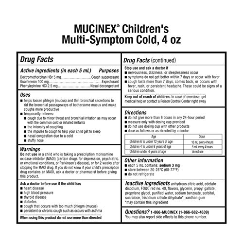 Mucinex Cough Suppresent Chest Congestion And Stuffy Nose Relief