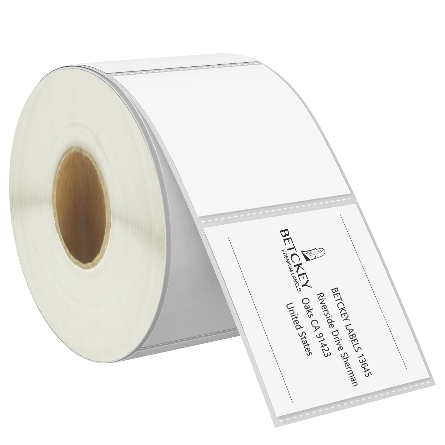 BETCKEY - 51mm x 38mm(2 in x 1.5 in) Barcode & Address Thermal Labels, 1000 Perforated Stickers per Roll Compatible with Zebra & More Printers [1 Roll/1000 Labels]