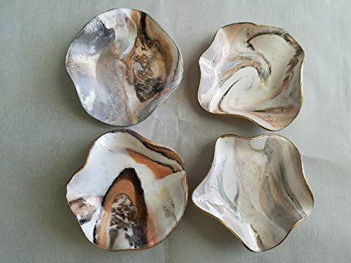 Rose Gold and Grey Marble Trinket Bowls