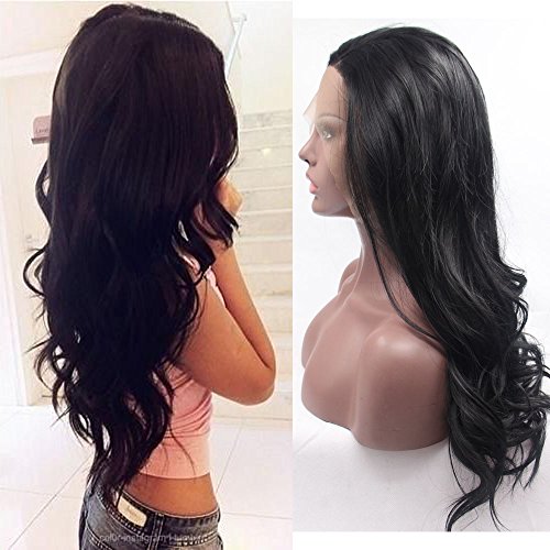 Fennell Long Body Wave Lace Front Wig Synthetic Black Wigs Heat Resistant Fiber Hair For Woman
