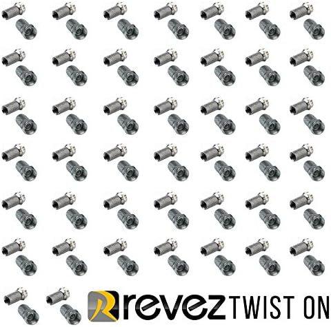 Revez Twist On F-Connector for Standard Domestic Satellite Cable - such as CT100/WC100/WF100/TX100/H109F/PH100/RG6 & WF100 (1000 Units)