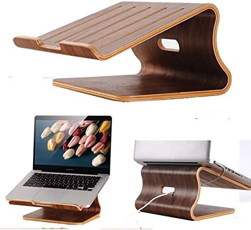 Xtenzi Universal Desktop Shelf Wood stand Desk Display Holder for Apple Macbook Pro/Macbook air 15" 13" 11" (Walnut)