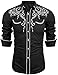 COOFANDY Men's Long Sleeve Embroidered Shirt Slim Fit Casual Button Down Shirts