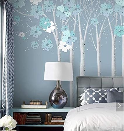 3d Cherry Blossom Flower Stampato Carta Da Parati Camera Da