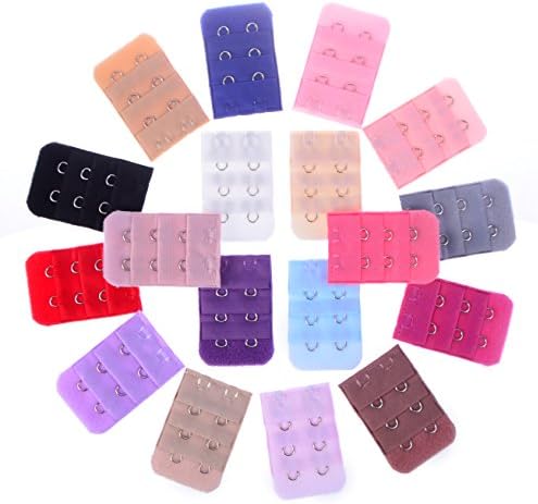 W7SLOVE Bra Extender Bra Extension Strap, 3 Rows 2 Hooks, 18 Colors