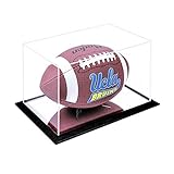 JackCubeDesign Football Display Case Stand Showcase Storage Box Holder with Clear Acrylic Cover(Black, 11.4 X 7 X 7 inches) - MK195