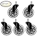 Mvpower Office Chair Caster Wheels, 5 Pack Desk Chair Wheels 3 Inch Stem Caster Chair Wheel Replacement with Universal Standard Rubber Wheel Casters for Office Chair Smoothly & Quietly Universal Fit