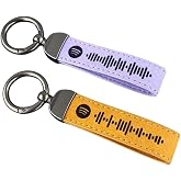 Song Code Keychain with Soundwave, Personalized Music Keyring with Metal Ring, Custom Scannable Spotify Code Accessory