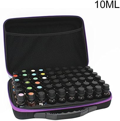 60 Essential Oils Organizer Carry Case for 10ml Bottles Hard Shell Exterior Storage Organizer (Purple)
