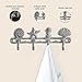 Vintage Seashell Coat Hook Hanger Rustic Cast Iron Wall Hanger w/4 Decorative Hooks - Includes Screws and Anchors - Beach House Decor - Antique White