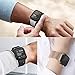 UMTELE Compatible for Apple Watch Series 5 4 Case 44mm with Built-in Tempered Glass Screen Protector, Slim Shock-Proof Bumper Full Coverage Hard Protective Cover Replacement with iWatch 5 4, Black