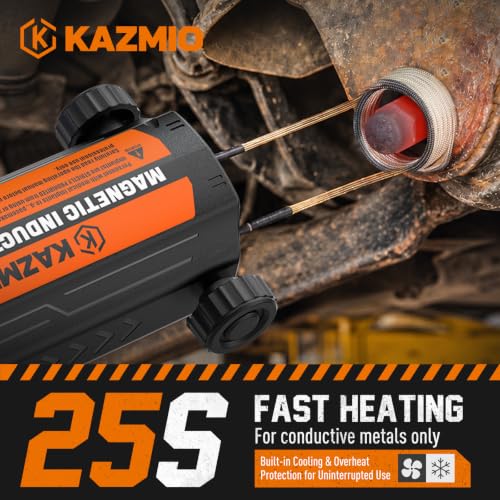 1500W Induction Heater Kit, 110V Magnetic Induction Heater with 10 Coils and Case, Nut Buster for Automotive Repair, Removing Rusted Bolts, Screws, and Gears,Orange