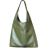 LaGaksta Italian Leather Hobo Bag for Women – Pebbled Tote Purse, Slouchy Designer Shoulder Handbag, Made in Italy