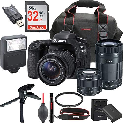 Canon EOS 80D DSLR Camera Kit with EF-S 18-55mm is STM Lens + Canon EF-S 55-250mm - WiFi Enabled