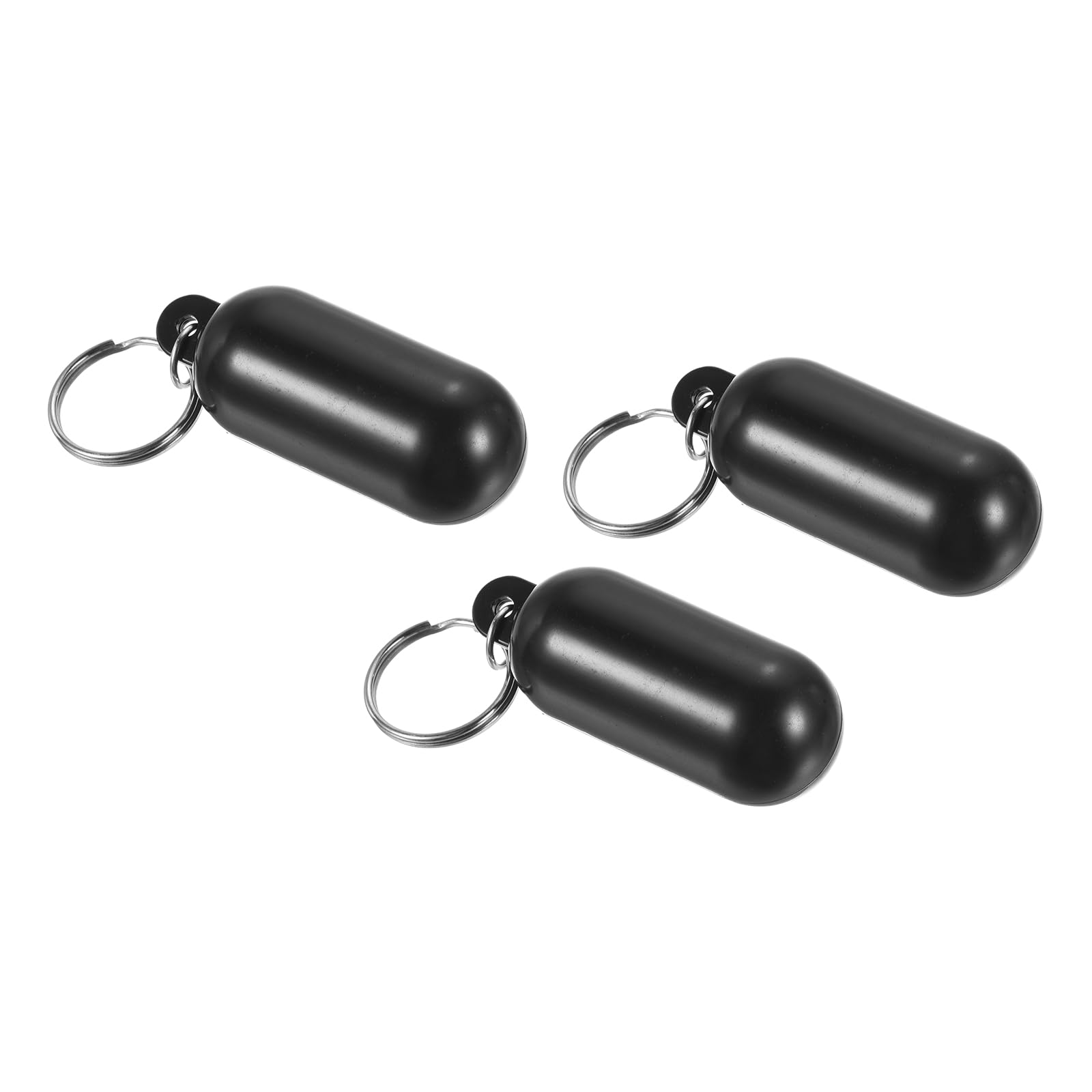 PATIKIL Floating Keychain, 3 Pack Plastic Key Float Surfing Fishing Marine Sailing Key Holder Buoyant Keyrings for Boating Kayaking Water Sports, Black